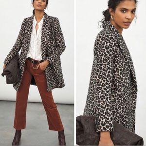NWT anthro long leopard print blazer